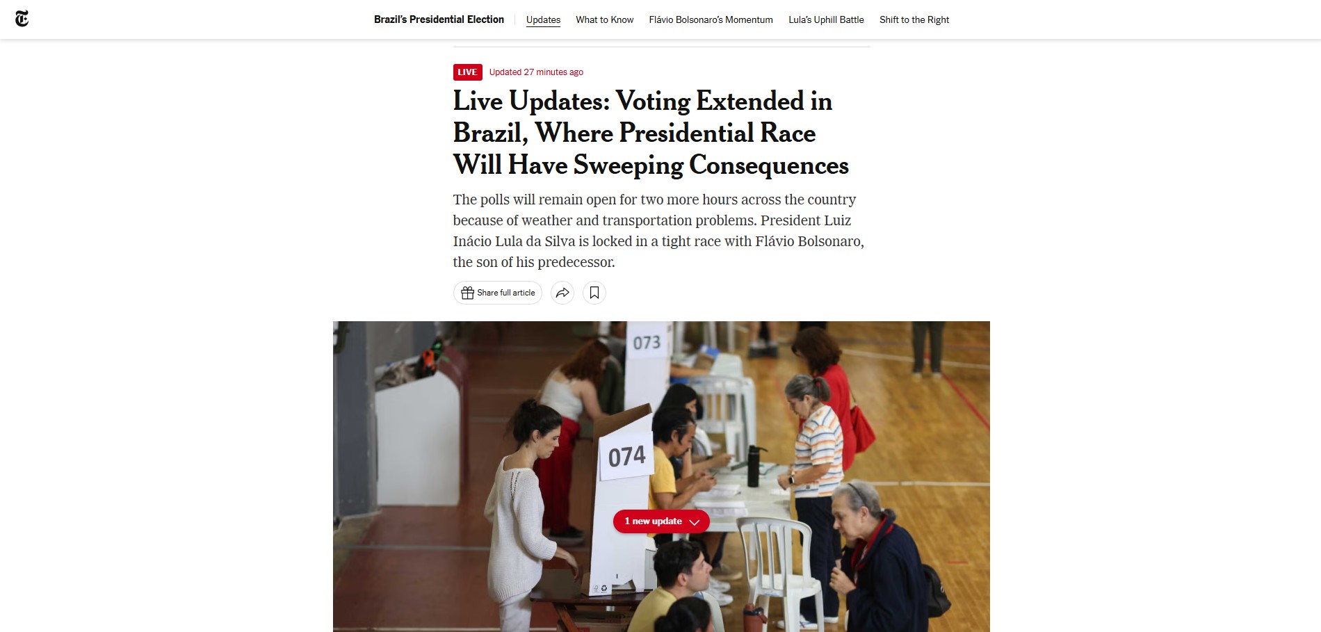 Imprensa internacional repercute eleições no Brasil e prorrogação da votação