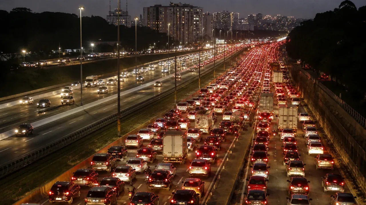 São Paulo registra 1.445 km de lentidão no trânsito