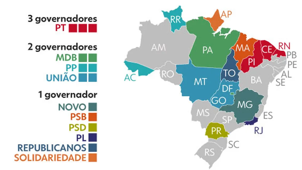 Eleições 2026 definem vinte governadores no primeiro turno no país