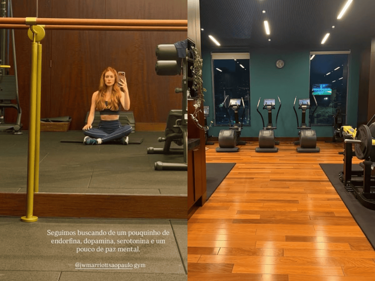Marina Ruy Barbosa adota rotina matinal em academia de luxo