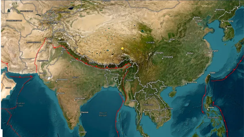 Terremoto de magnitude 7 atinge região do Tibete, na China