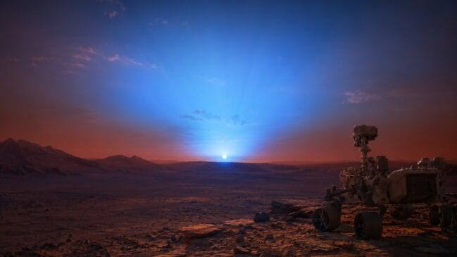 Curiosity registra o nascer do sol em Marte com tons azulados