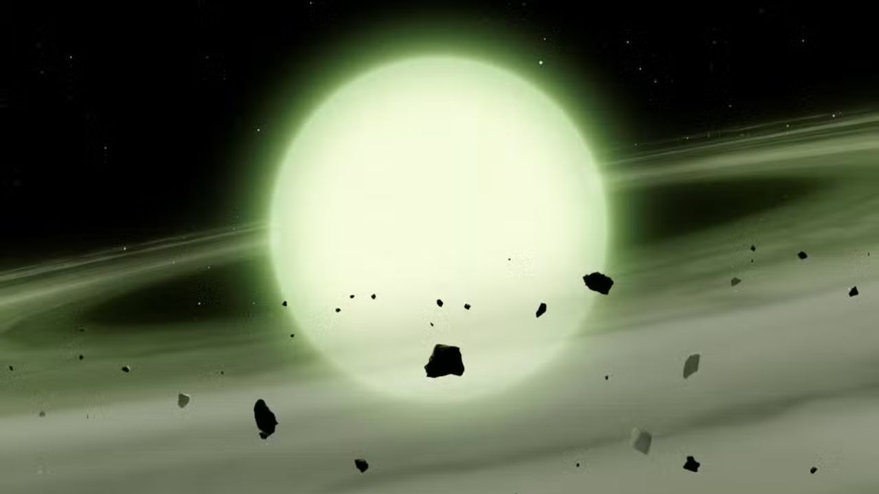 Astrônomos identificam pela primeira vez uma estrela com brilho verde