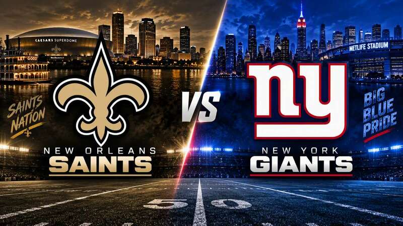 New York Giants e New Orleans Saints se enfrentam no MetLife Stadium