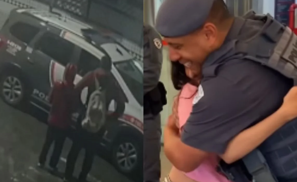 Menina sequestrada pelo pai entrega carta de agradecimento a PM em SP