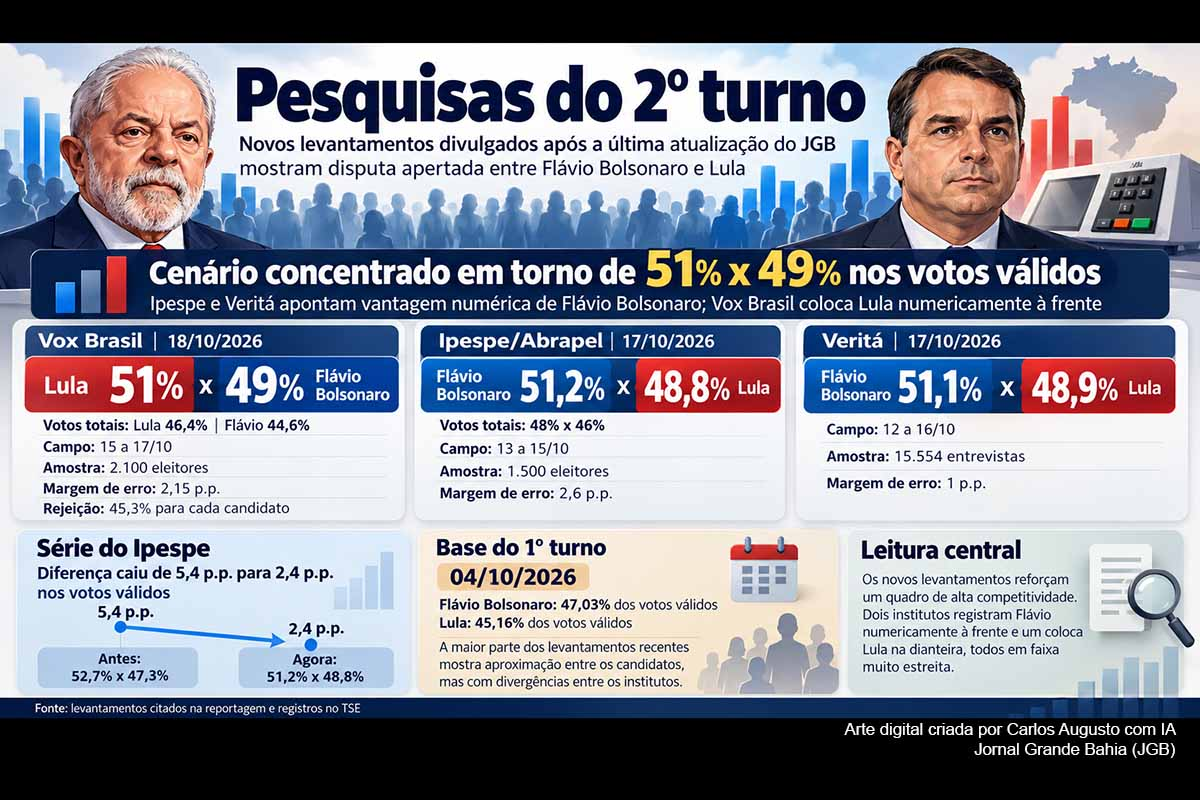 Pesquisas eleitorais apontam disputa acirrada no segundo turno presidencial